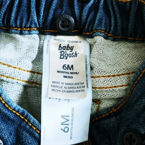 Baby B'Gosh Knit-Denim Removable Suspender Pants 6 Months - Picture 7 of 8